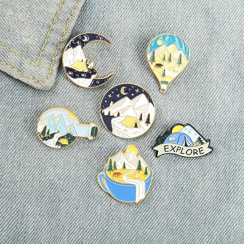 Camping Adventure Enamel Pins  - Outdoor Adventure Friends review and price