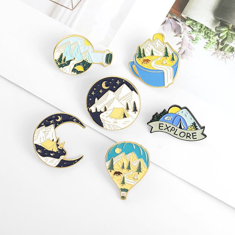Camping Adventure Enamel Pins  - Outdoor Adventure Friends review and price
