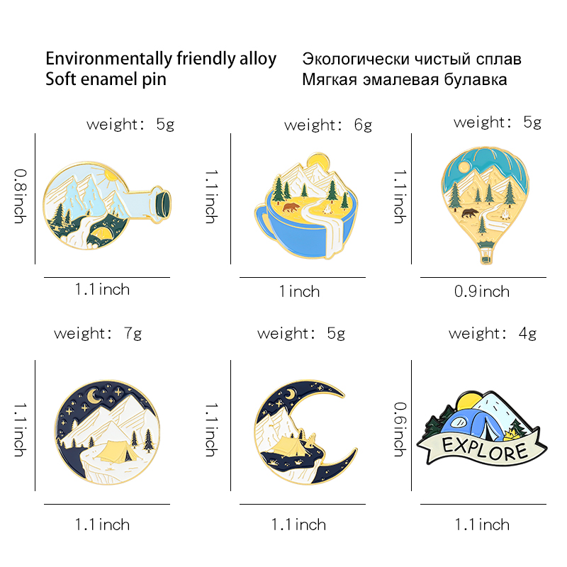 Camping Adventure Enamel Pins  - Outdoor Adventure Friends review and price