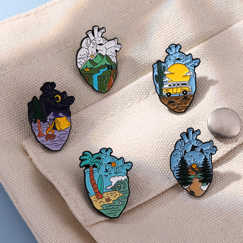 Adventure Heart Enamel Pins De - Outdoor Adventure Friends review and price