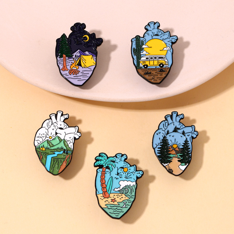Adventure Heart Enamel Pins De - Outdoor Adventure Friends review and price