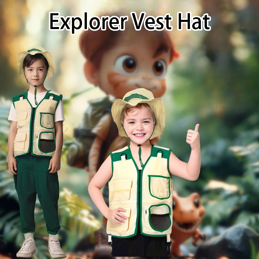 Kids Camping Explorer Vest Hat - Outdoor Adventure Kids Party review and price