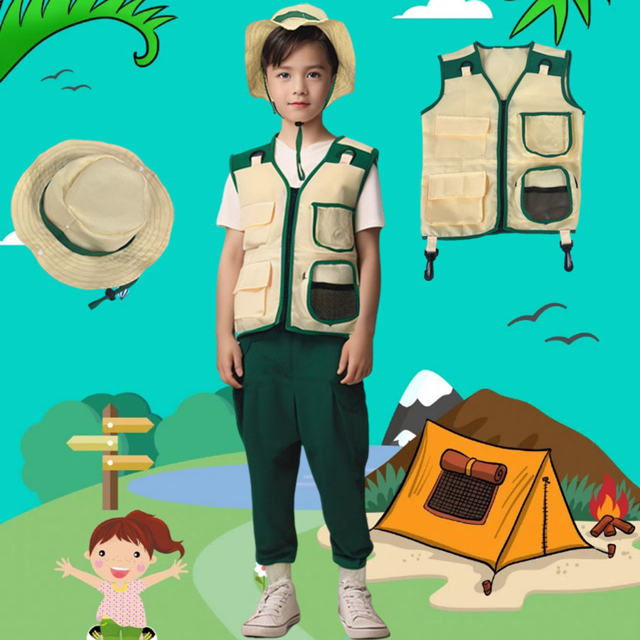 Kids Camping Explorer Vest Hat - Outdoor Adventure Kids Party review and price