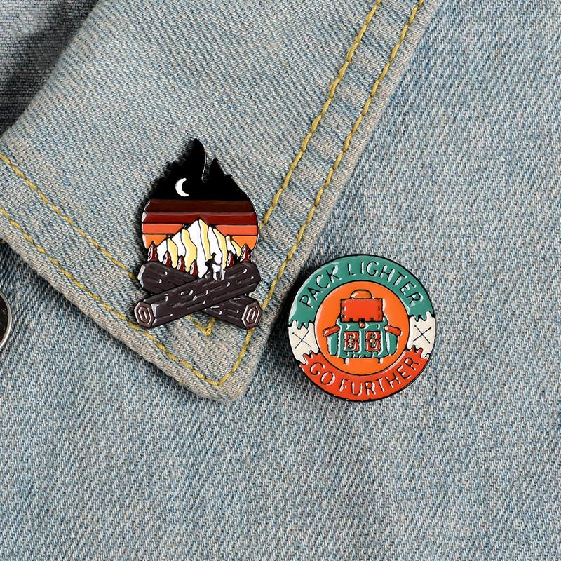 Outdoors Bonfire Enamel Pin Cu - Outdoor Adventure Friends review and price