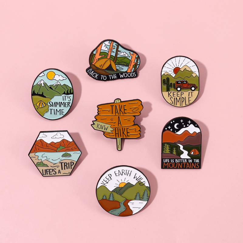 Camping Outdoors Enamel Pins C - Outdoor Adventure Friends review and price