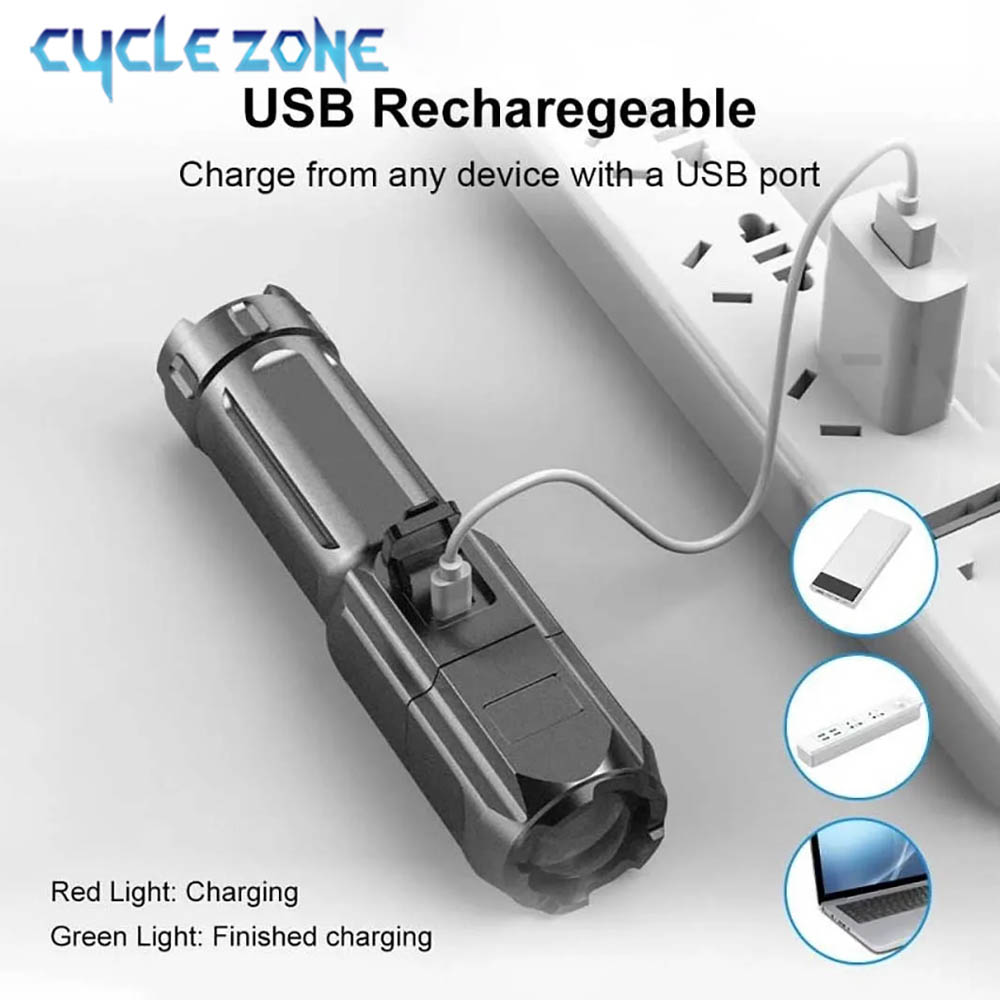 Portable LED Flashlight USB Re - Outdoor Adventure Zone review and price